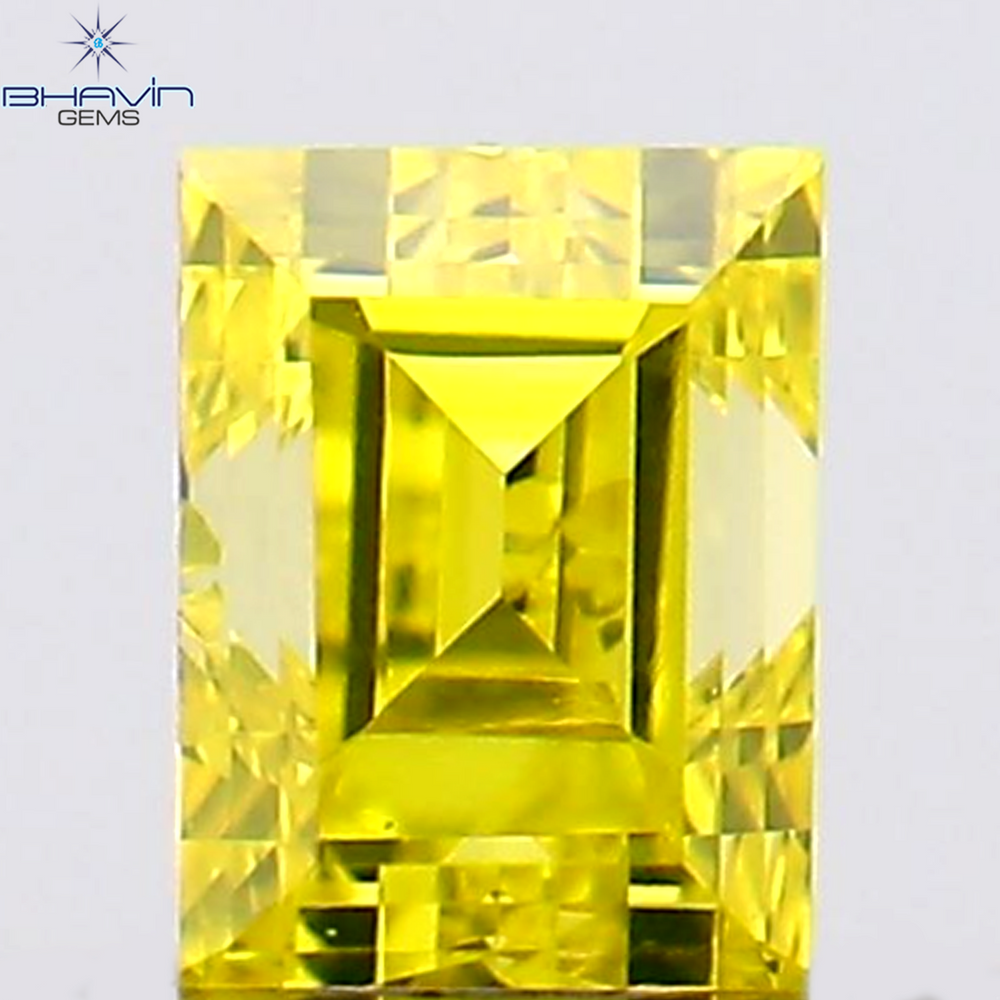 0.14 CT Square Cut Natural Diamond Enhanced Yellow Color SI1 Clarity (2.92 MM)
