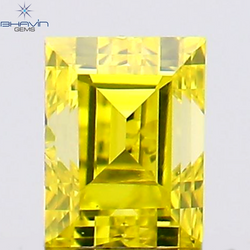 0.14 CT Square Cut Natural Diamond Enhanced Yellow Color SI1 Clarity (2.92 MM)