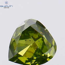 0.24 CT Heart Shape Natural Diamond Green Color SI1 Clarity (4.11 MM)