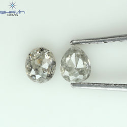 0.54 CT/2 PCS Mix Shape Natural Diamond Salt And Pepper Color I3 Clarity (4.29 MM)