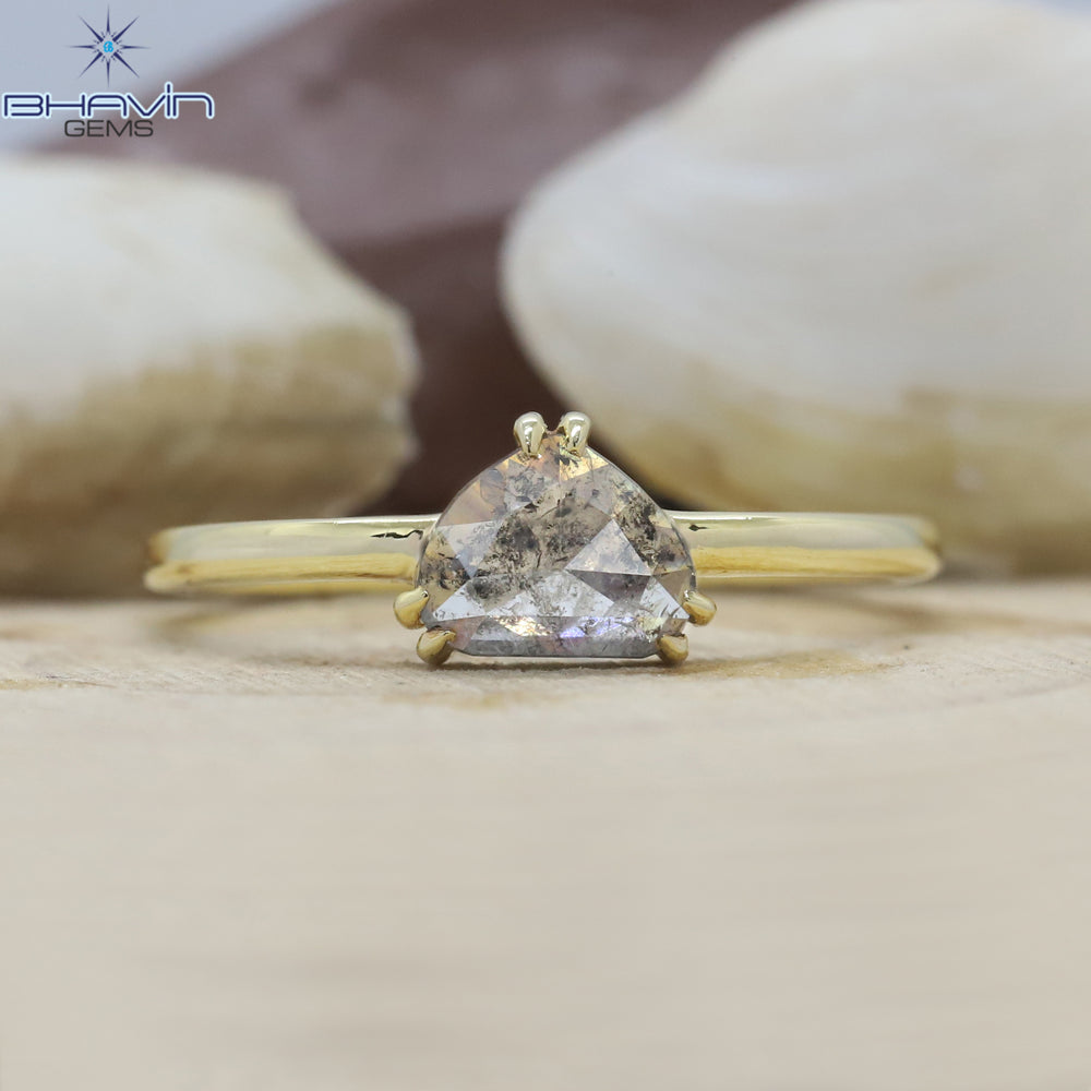Heart Diamond Natural Diamond Ring Salt And Papper Diamond Gold Ring Engagement