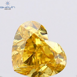 0.22 CT Heart Shape Natural Diamond Yellow Color SI1 Clarity (3.68 MM)