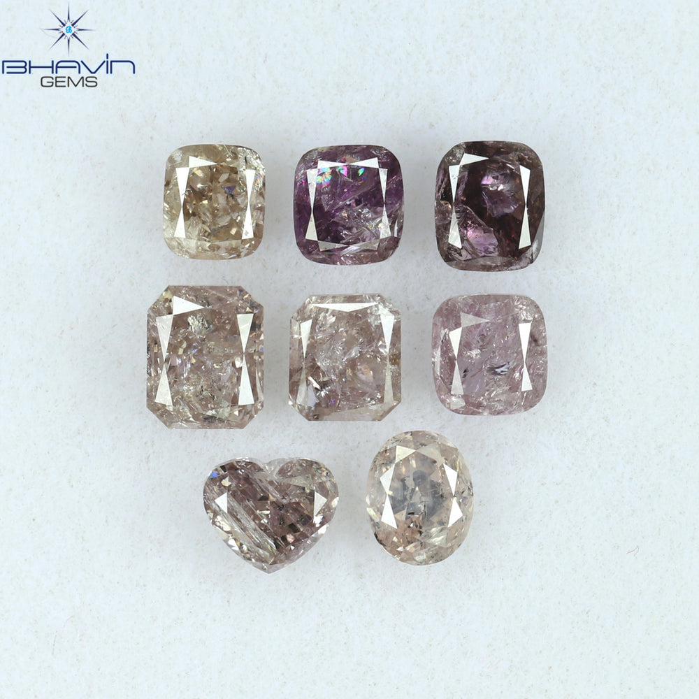 0.54 CT/5 ピース ミックス シェイプ ナチュラル ダイヤモンド ミックス カラー SI2 クラリティ (2.70 MM)
