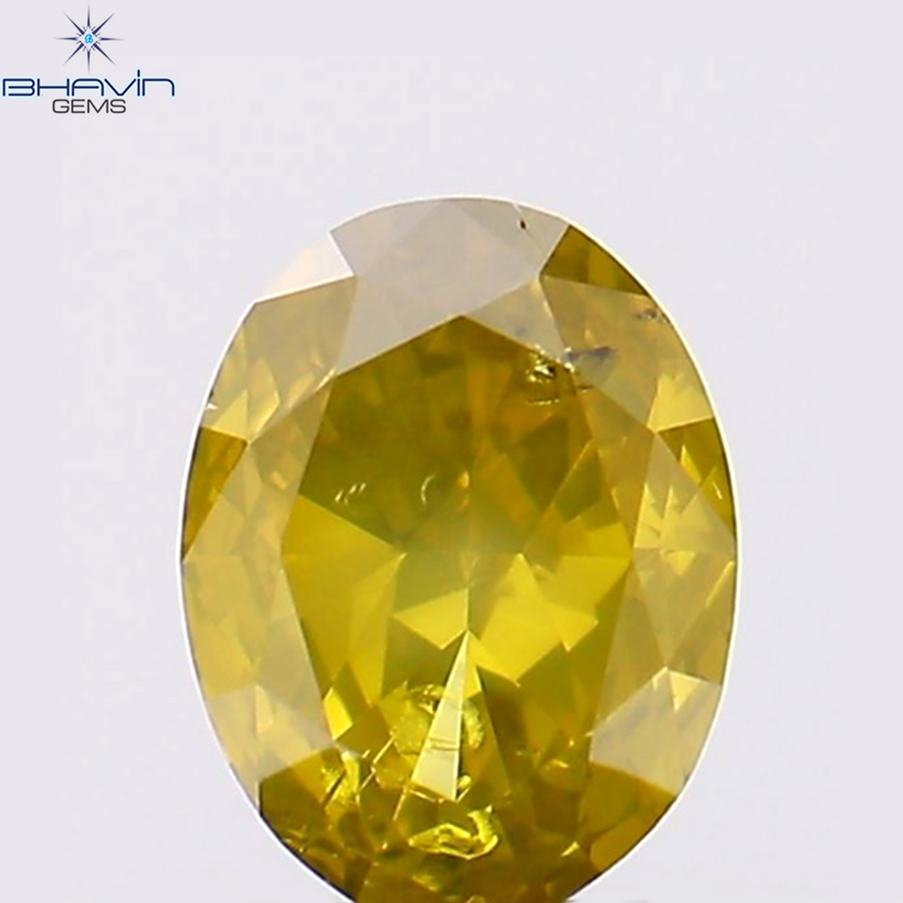 0.30 CT Oval Shape Natural Diamond Yellow Color SI2 Clarity (4.70 MM)