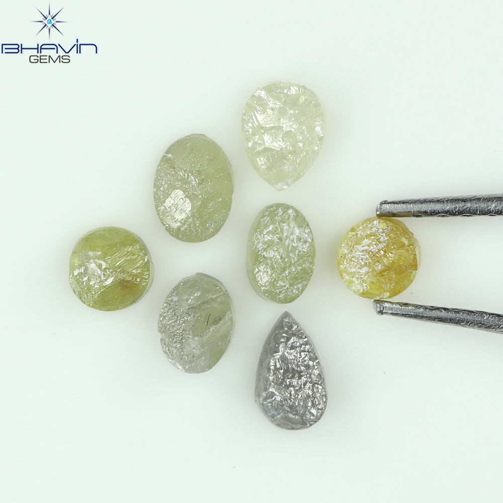 1.05 CT /7 Pcs Uncut Shape Mix Natural Loose Diamond I3 Clarity (3.63 MM)