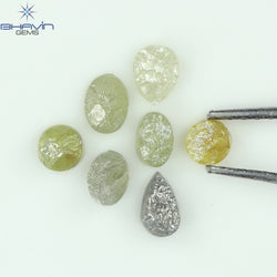 1.05 CT /7 Pcs Uncut Shape Mix Natural Loose Diamond I3 Clarity (3.63 MM)