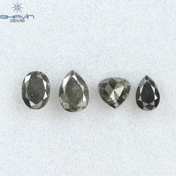 0.83 CT/4 PCS Mix Shape Natural Diamond Salt And Pepper Color I3 Clarity (4.95 MM)