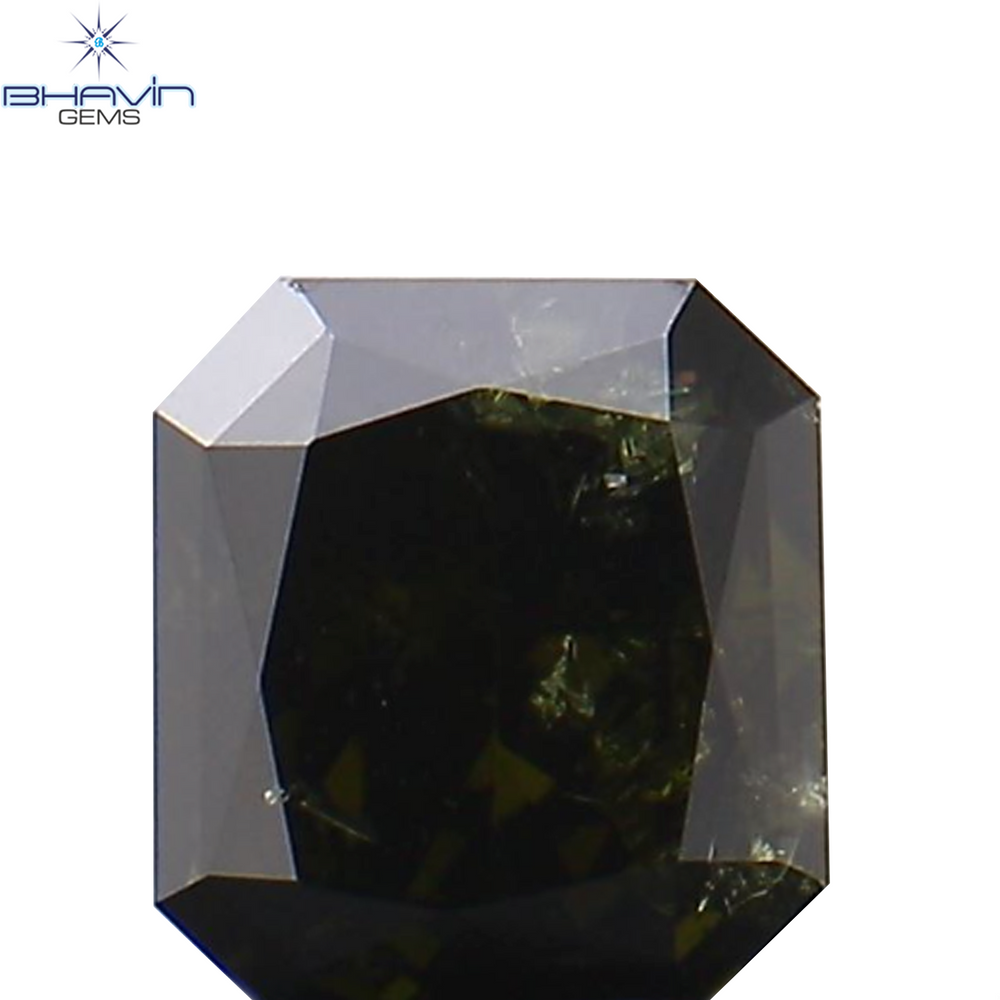 0.19 CT Radiant Shape Natural Diamond Green Color I1 Clarity (3.52 MM)