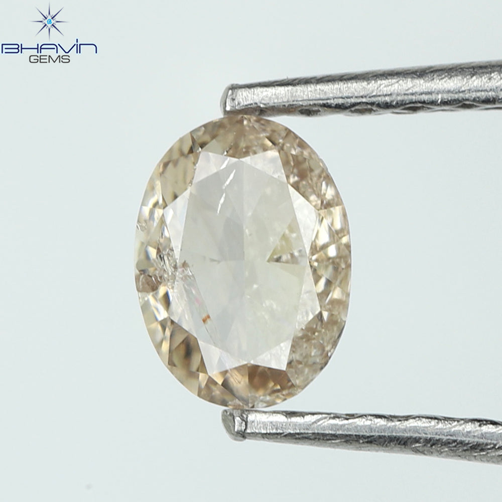0.29 CT オーバルシェイプ ナチュラル ダイヤモンド ブラウン ピンク カラー I1 クラリティ (4.97 MM)