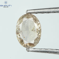 0.29 CT Oval Shape Natural Diamond Brown Pink Color I1 Clarity (4.97 MM)