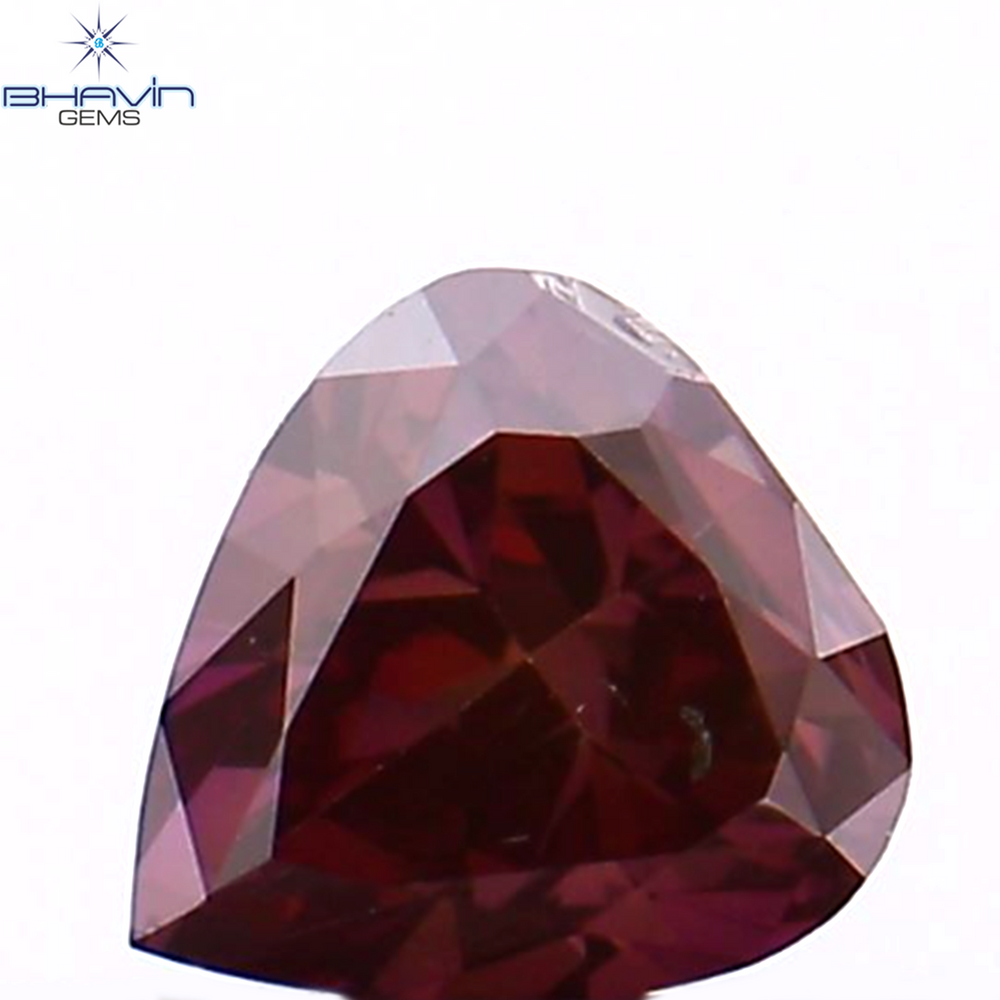 0.26 CT ハート シェイプ エンハンスト ピンク カラー ナチュラル ルース ダイヤモンド SI1 クラリティ (3.92 MM)