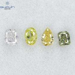 0.77 CT/4 Pcs Mix Shape Natural Diamond Mix Color SI2 Clarity (4.20 MM)