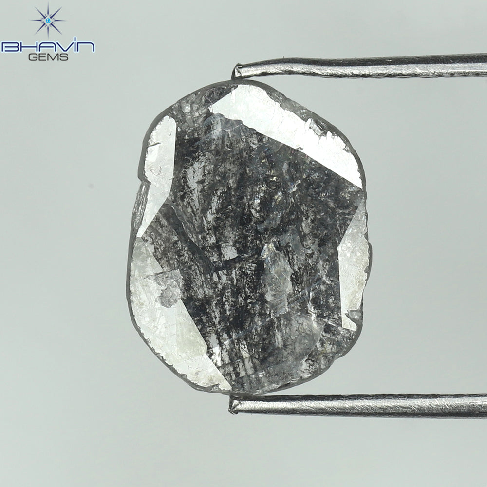 1.23 CT Slice Shape Natural Diamond Salt And Papper Color I3 Clarity (11.11 MM)