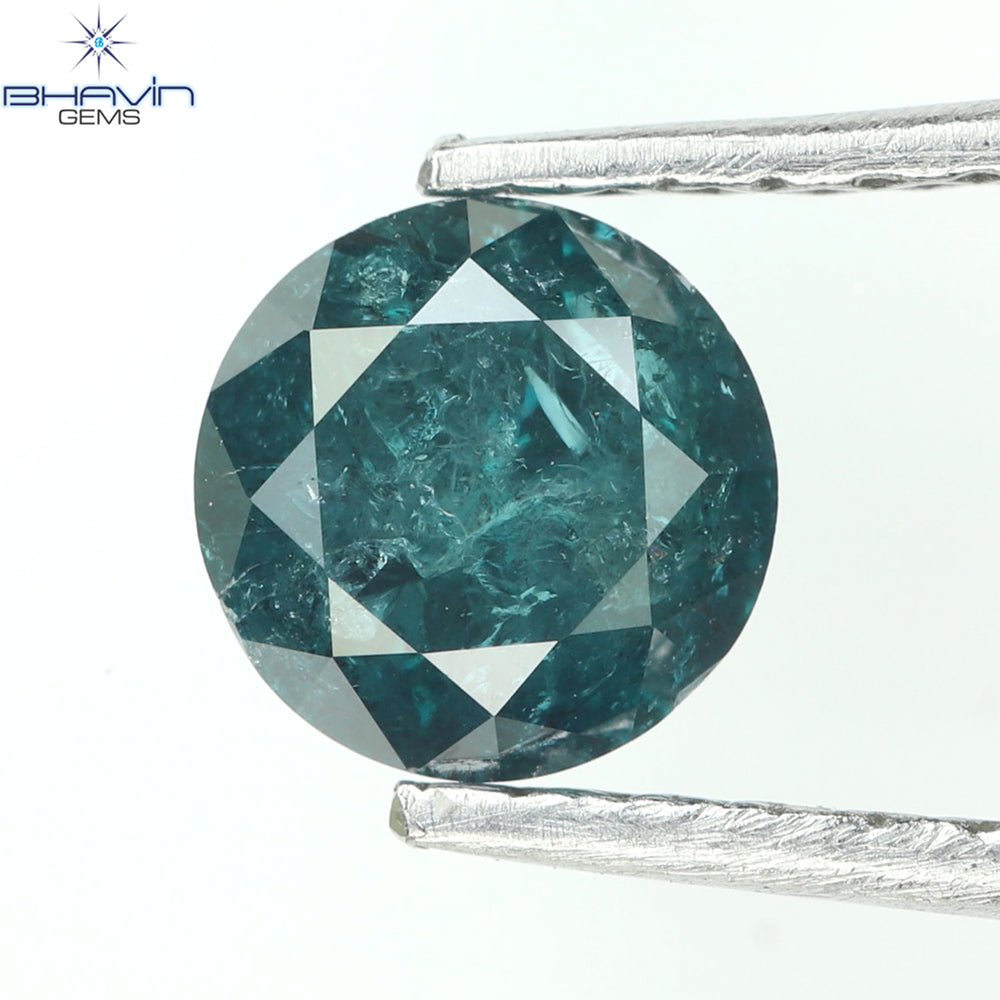 0.55 CT Round Diamond Natural Diamond Blue Color I3 Clarity (5.04 MM)