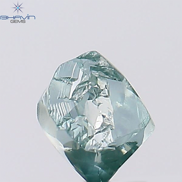 0.57 CT, Rough Shape, Natural Diamond, Greenish Blue Color, VS2 Clarity (4.54 MM)
