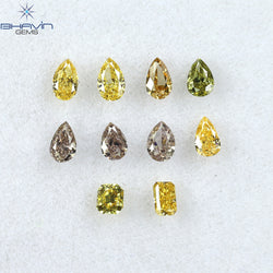 0.65 CT/10 Pcs Mix Shape Natural Diamond Mix Color VS2 Clarity (3.43 MM)