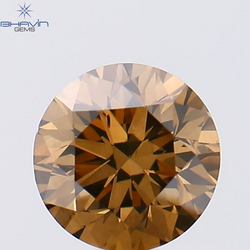 1.04 CT Round Shape Natural Diamond Brown Color SI1 Clarity (6.33 MM)