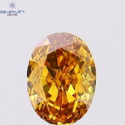 0.25 CT Oval Shape Natural Diamond Orange Color VS1 Clarity (4.25 MM)