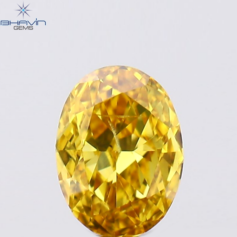 0.14 CT Oval Shape Natural Diamond Orange Color SI1 Clarity (3.87 MM)