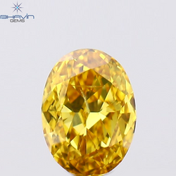 0.14 CT Oval Shape Natural Diamond Orange Color SI1 Clarity (3.87 MM)