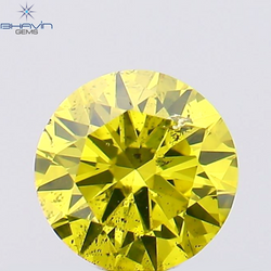 0.29 CT Round Shape Natural Diamond Yellow Color SI1 Clarity (4.26 MM)