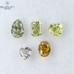 0.70 CT/5 Pcs Mix Shape Natural Diamond Mix Color VS2 Clarity (4.10 MM)