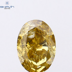 0.39 CT Oval Shape Natural Diamond Orange Color I1 Clarity (5.19 MM)