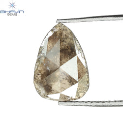 1.11 CT Pear Slice Shape Natural Diamond Brown Color I3 Clarity (12.03 MM)