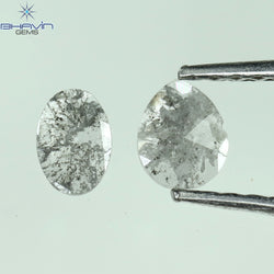 0.19 CT/2 Pcs Mix Slice Shape Natural Diamond Salt And Pepper Color I3 Clarity (4.58 MM)