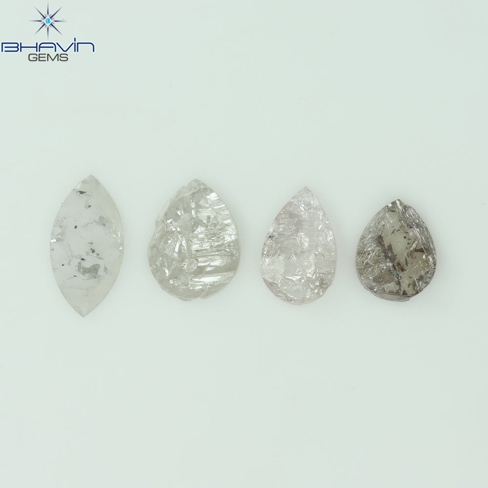1.05 CT、ノーカット ポルキ シェイプ、天然ダイヤモンド、ブルー カラー、I3 クラリティ (5.42 MM)