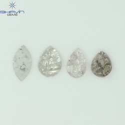 0.90 CT /4 Pcs Uncut Shape White Natural Loose Diamond I2 Clarity (7.25 MM)