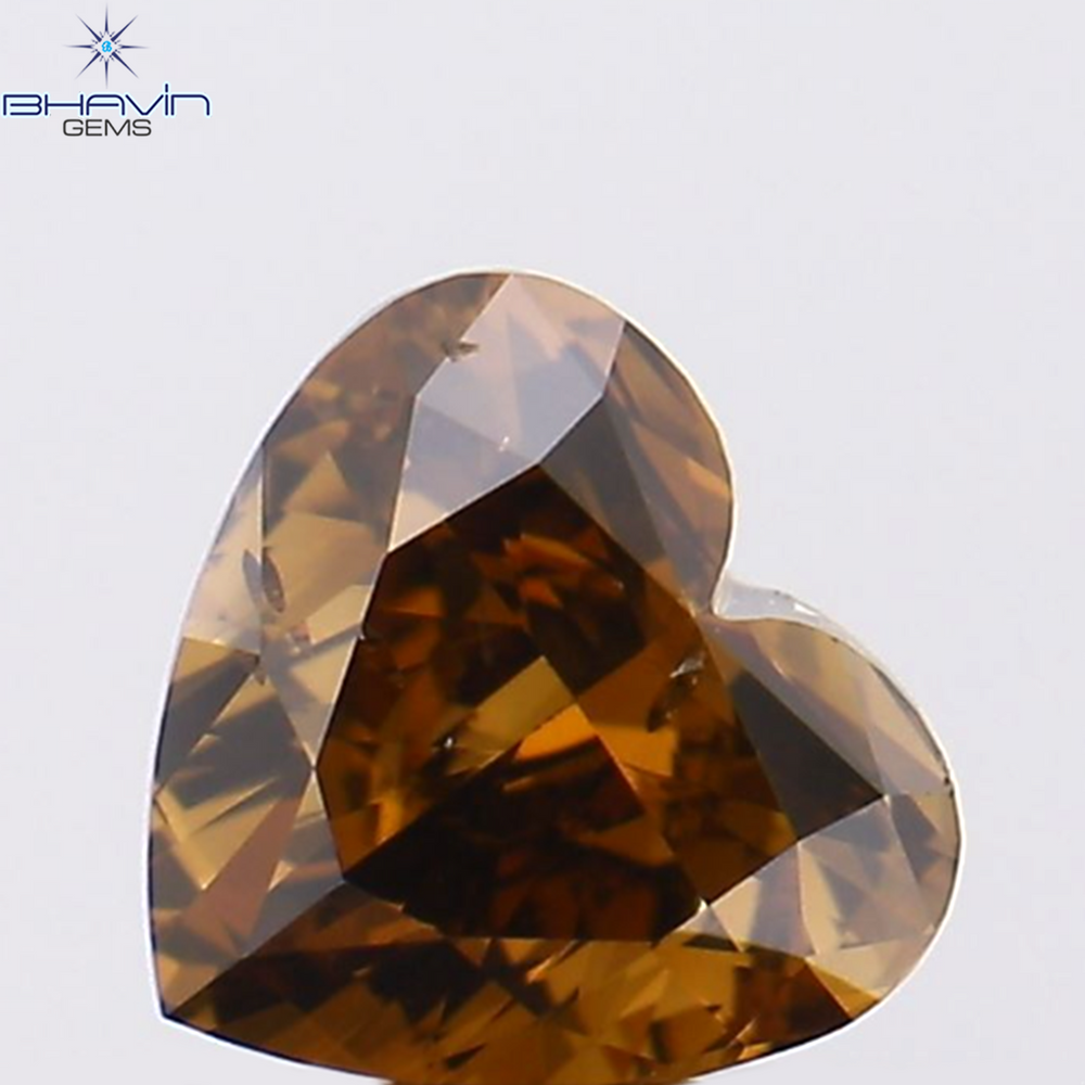 0.50 CT Heart Shape Natural Diamond Red Color VS2 Clarity (4.88 MM)