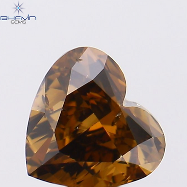 0.50 CT Heart Shape Natural Diamond Red Color VS2 Clarity (4.88 MM)