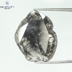 5.51 CT Slice Shape Natural Diamond Salt And Pepper Color I3 Clarity (20.03 MM)