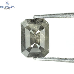 1.00 CT アッシャー シェイプ ナチュラル ダイヤモンド ソルト アンド ペッパー カラー I3 クラリティ (5.72 MM)