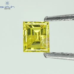0.15 CT Square Cut Natural Diamond Enhanced Yellow Color SI2 Clarity (2.86 MM)