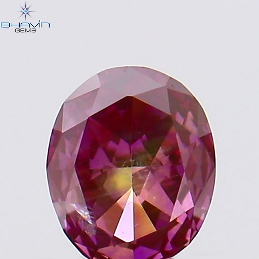 0.12 CT オーバルシェイプ 天然ダイヤモンド 強化ピンク色 SI1 クラリティ (3.50 MM)