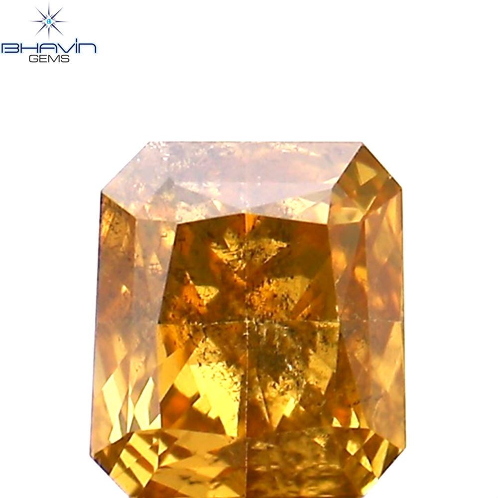 0.27 CT Radiant Shape Natural Diamond Orange Pink Color SI2 Clarity (4.06 MM)