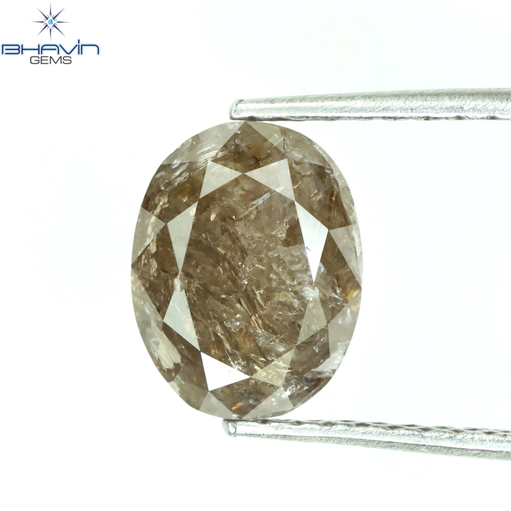 1.69 CT Oval Diamond Pink Brown Color Natural Loose Diamond I3 Clarity (8.35 MM)