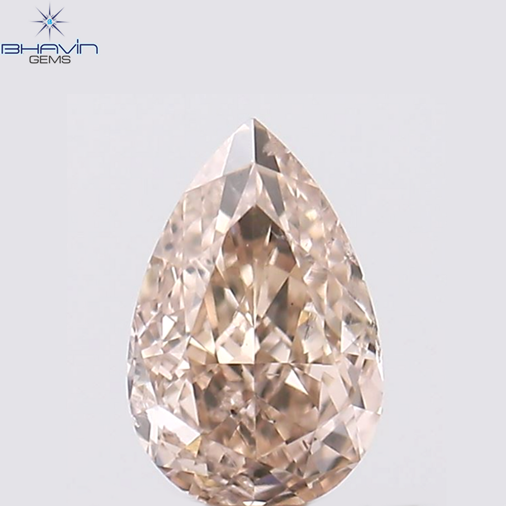 0.09 CT ペアシェイプ ナチュラル ダイヤモンド ピンク色 SI1 クラリティ (3.86 MM)