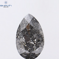 0.69 CT Pear Shape Natural Loose Diamond Salt And Pepper Color I3 Clarity (7.06 MM)