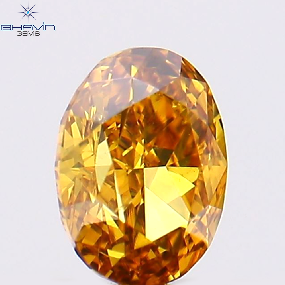 0.21 CT Oval Shape Natural Diamond Orange Color VS1 Clarity (3.96 MM)