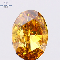 0.21 CT Oval Shape Natural Diamond Orange Color VS1 Clarity (3.96 MM)