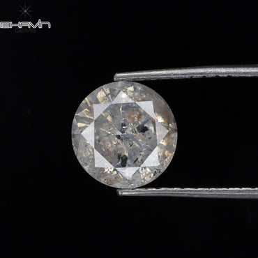 1.69 CT Round Shape Natural Loose Diamond White Color I3 Clarity (7.55 MM)