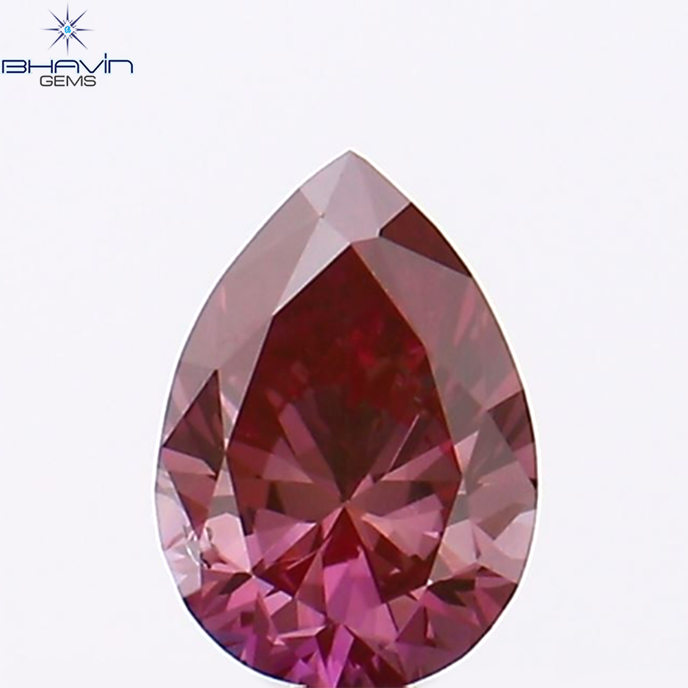0.19 CT Pear Shape Natural Diamond Pink Color VS2 Clarity (4.46 MM)
