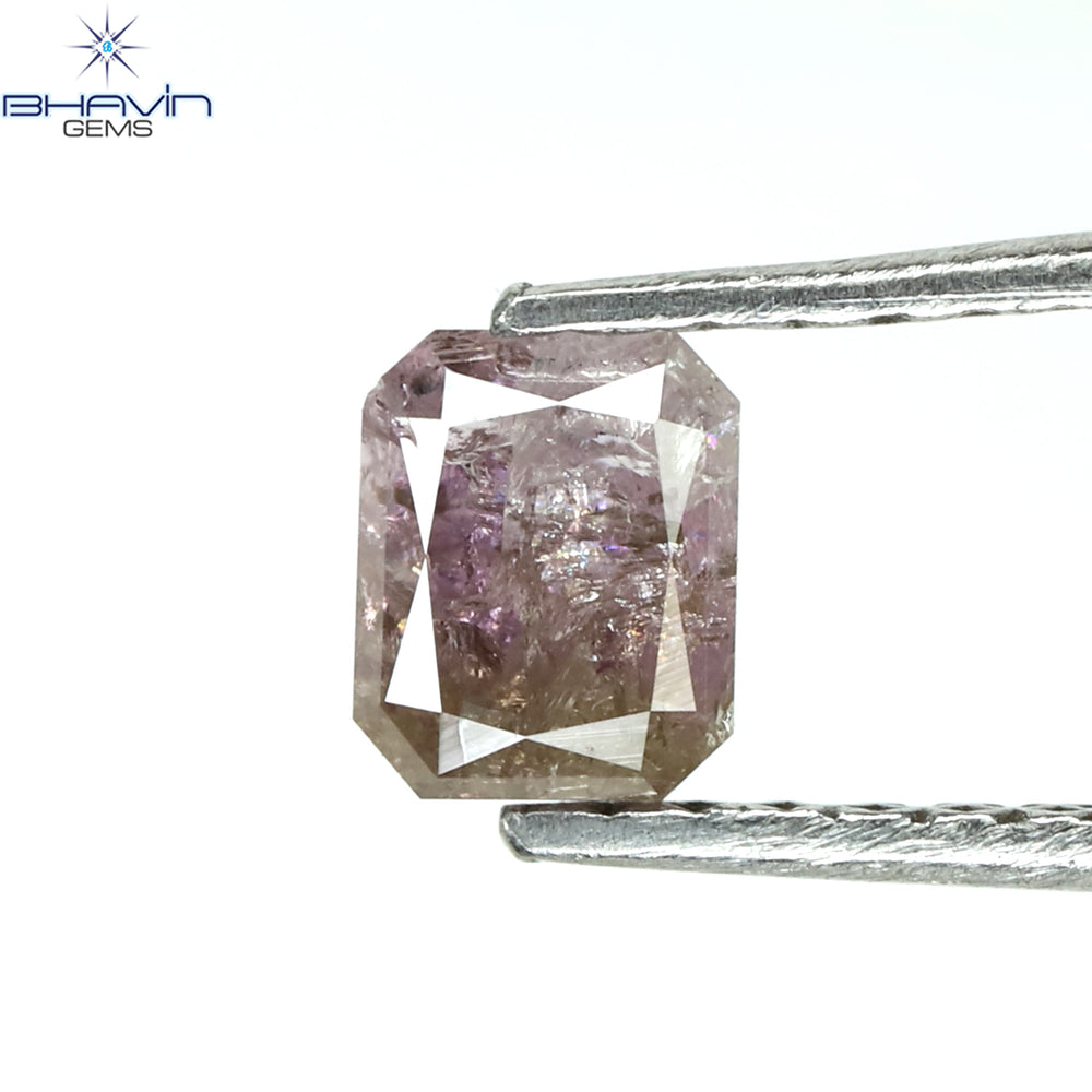 1.00 CT ラディアント シェイプ ナチュラル ダイヤモンド ピンク カラー I3 クラリティ (5.77 MM)