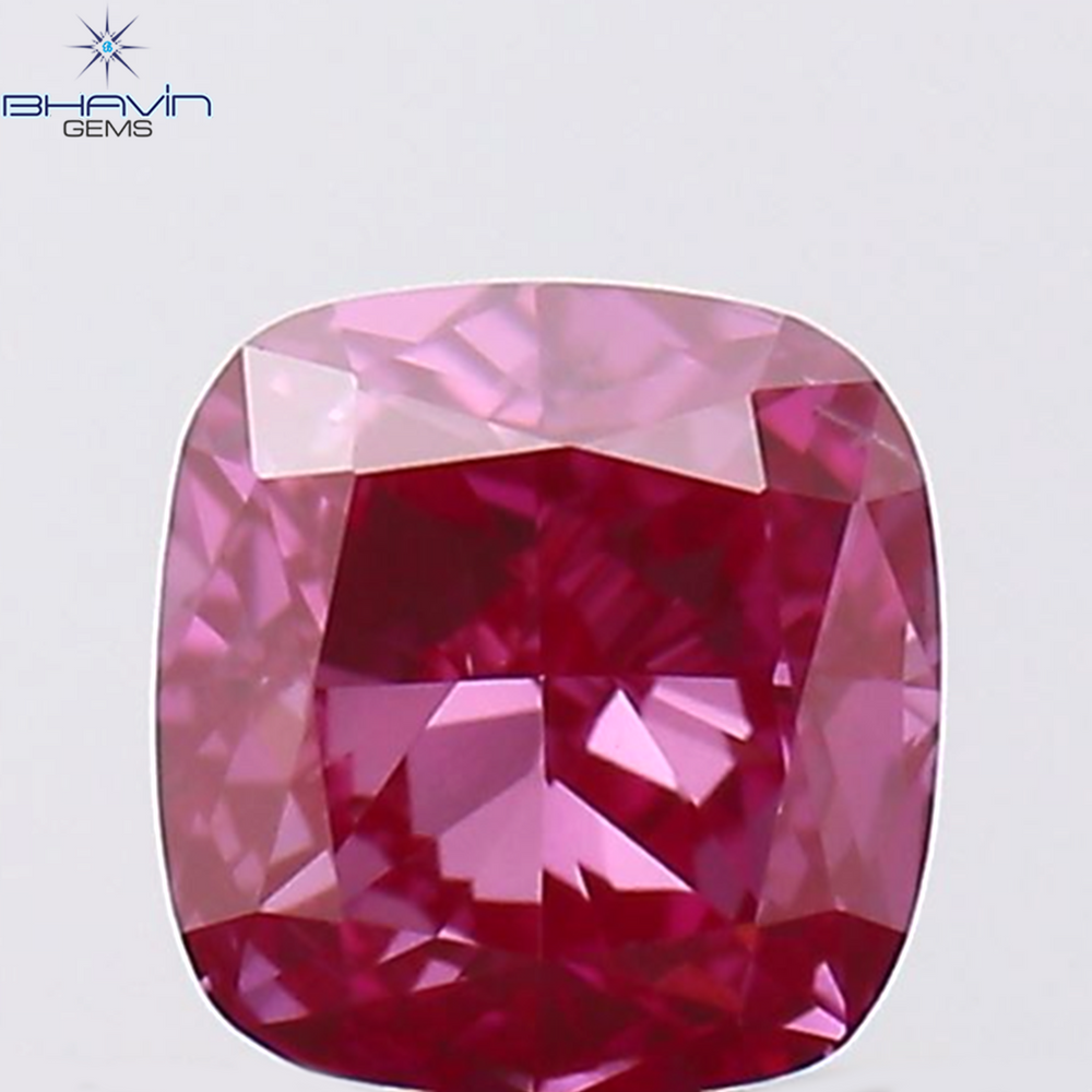 0.46 CT クッション シェイプ ナチュラル ルース ダイヤモンド ピンク色 VVS1 クラリティ (4.45 MM)