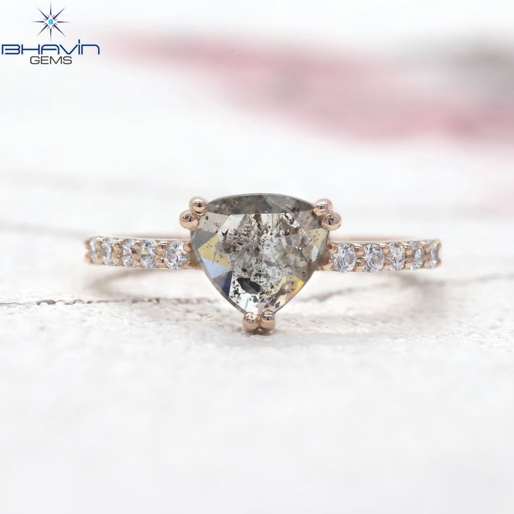 Heart Diamond Salt And Pepper Diamond Natural Diamond Ring Engagement Ring