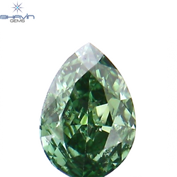 0.10 CT Pear Shape Natural Diamond Green Color VS2 Clarity (3.62 MM)