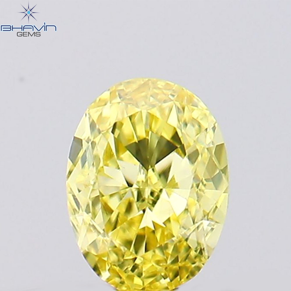 0.28 CT Oval Shape Natural Diamond Yellow Color VS2 Clarity (4.53 MM)